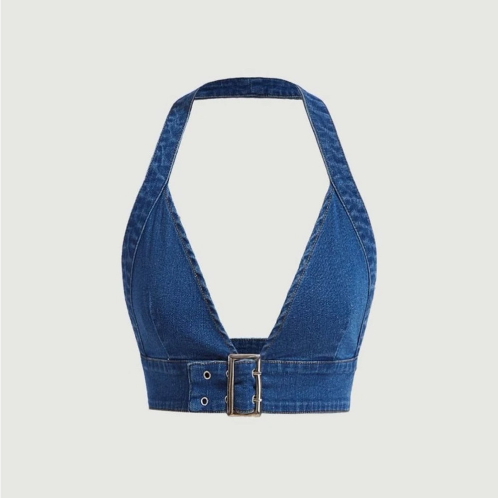 NWT SHEIN denim halter top